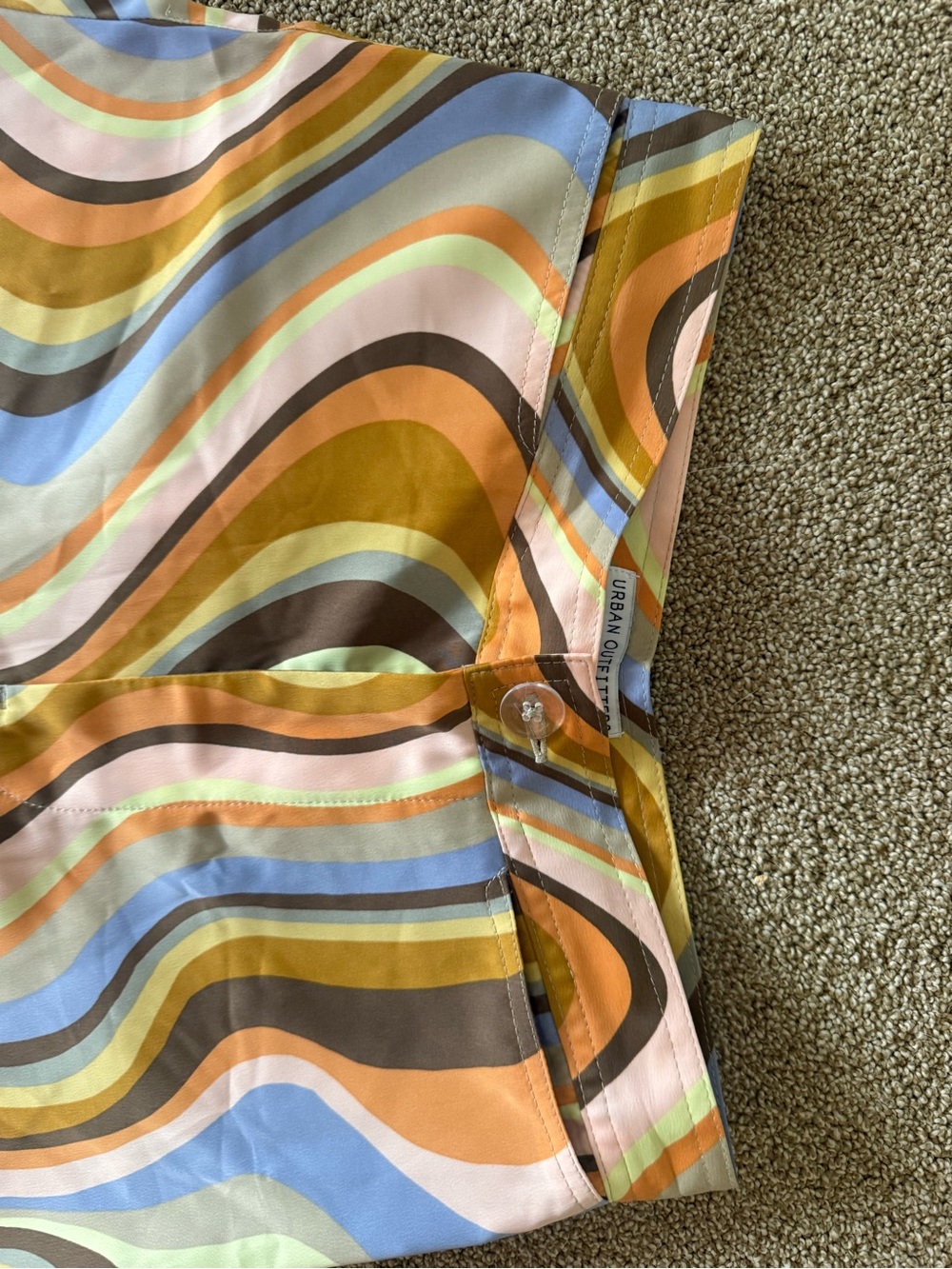 Urban Outfitters Multicolor Wavy Wide-Leg Pants - Blue, Brown, Pink - Picture 3 of 4